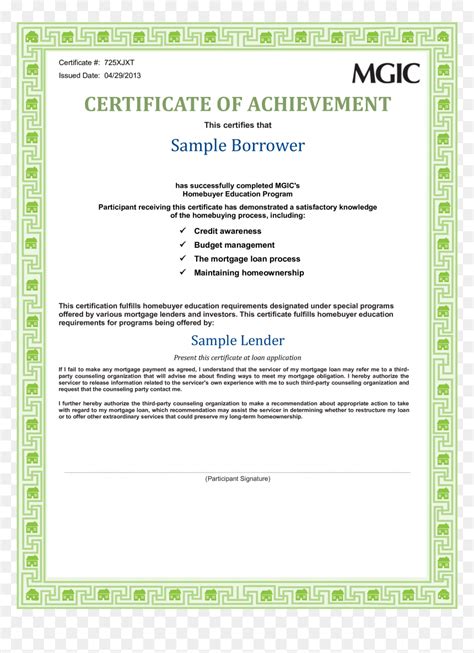 Mgic homebuyer education certificate